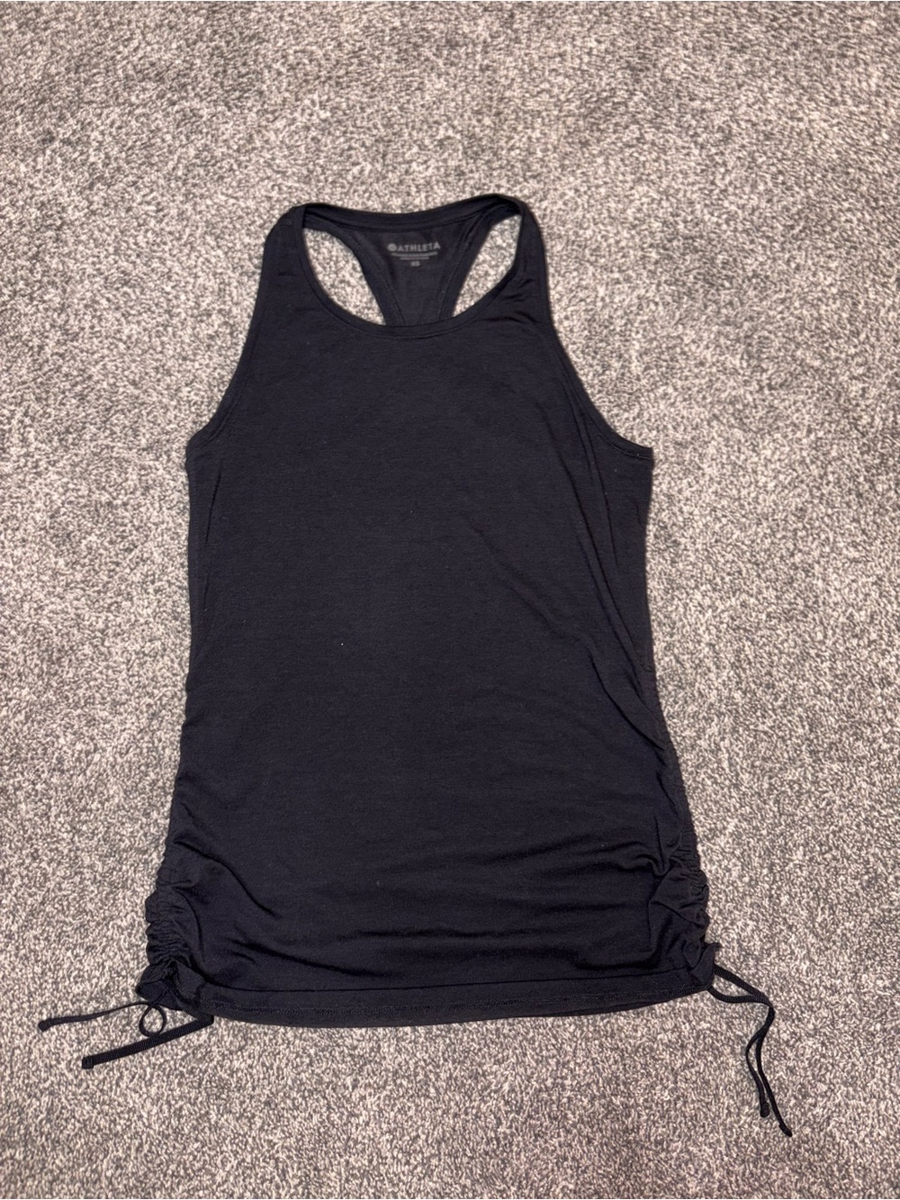 Athleta Black Racerback Ruched Tank XS